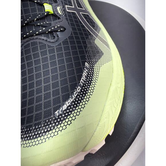 Asics Trabuco Max 3 Womens Size 10 Trail Running Shoes Black Green 1012B606 - Picture 3 of 10